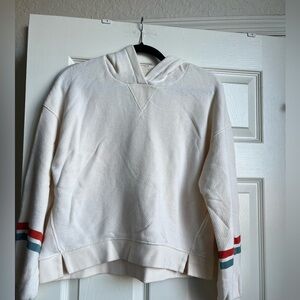 Madewell MWL Airyterry Hoodie Sweatshirt: Stripe-Sleeve Edition